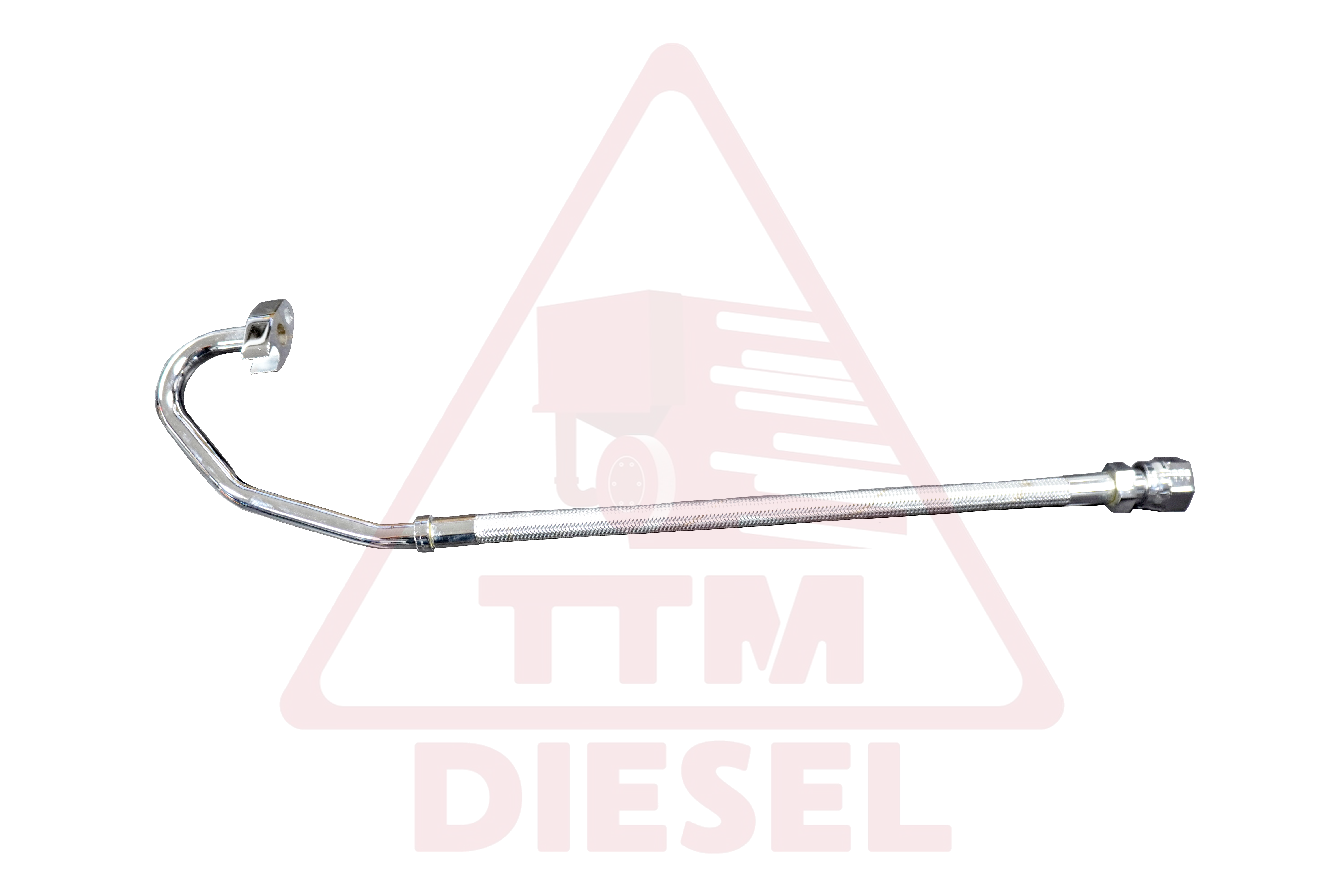New Chrome Turbo Feed Line for Single Turbo CAT C15 / 3406E