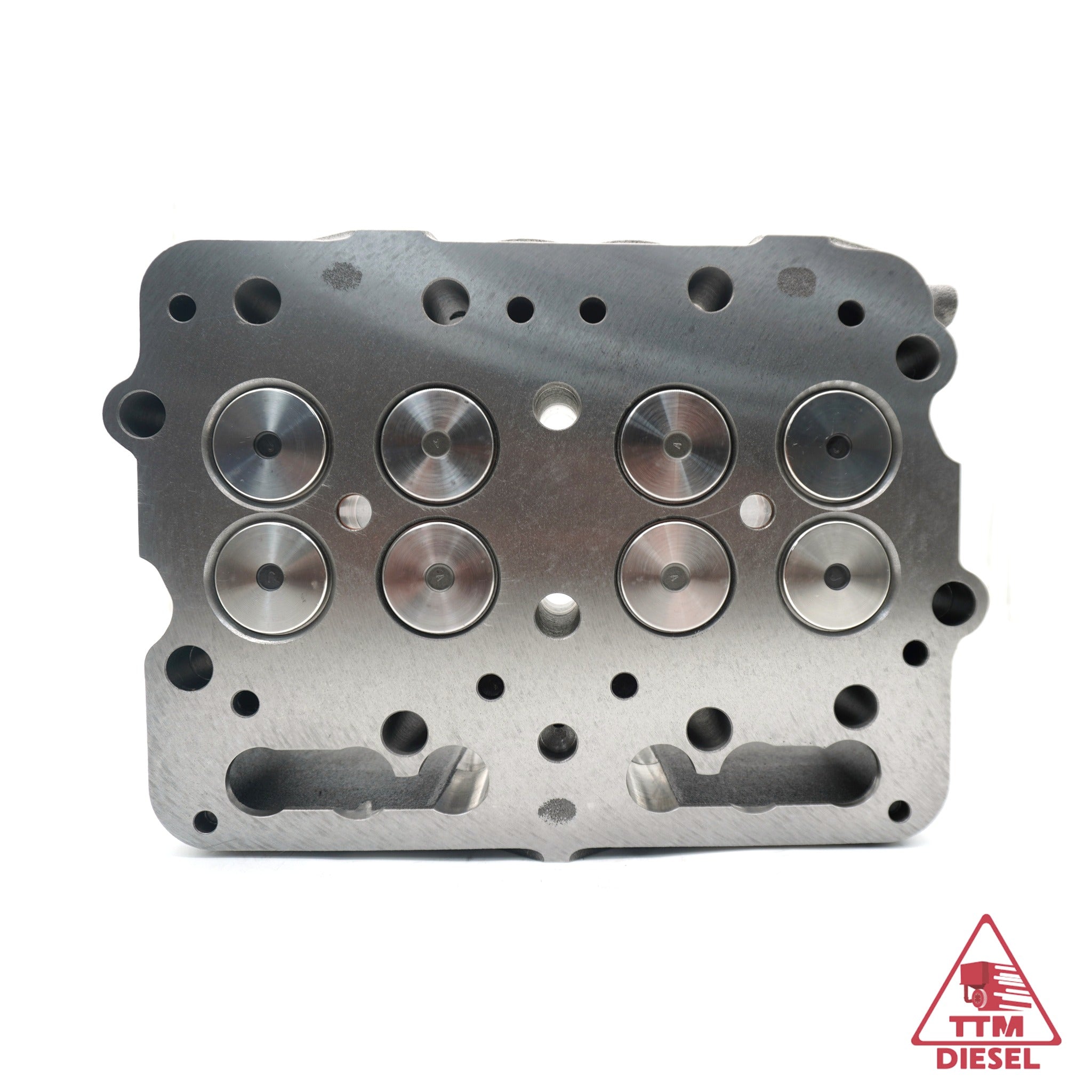 Cummins N14 cylinder head 3078360 fire deck — valves installed, machined sealing surface