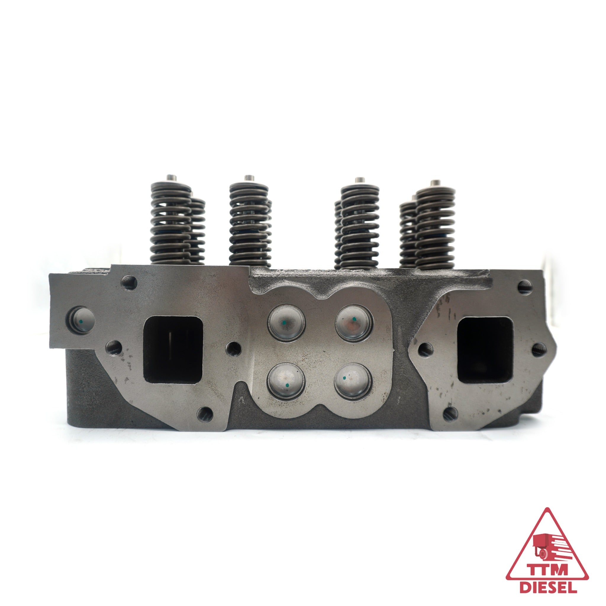 Cummins N14 cylinder head 3078360 exhaust side — exhaust ports and manifold mounting face